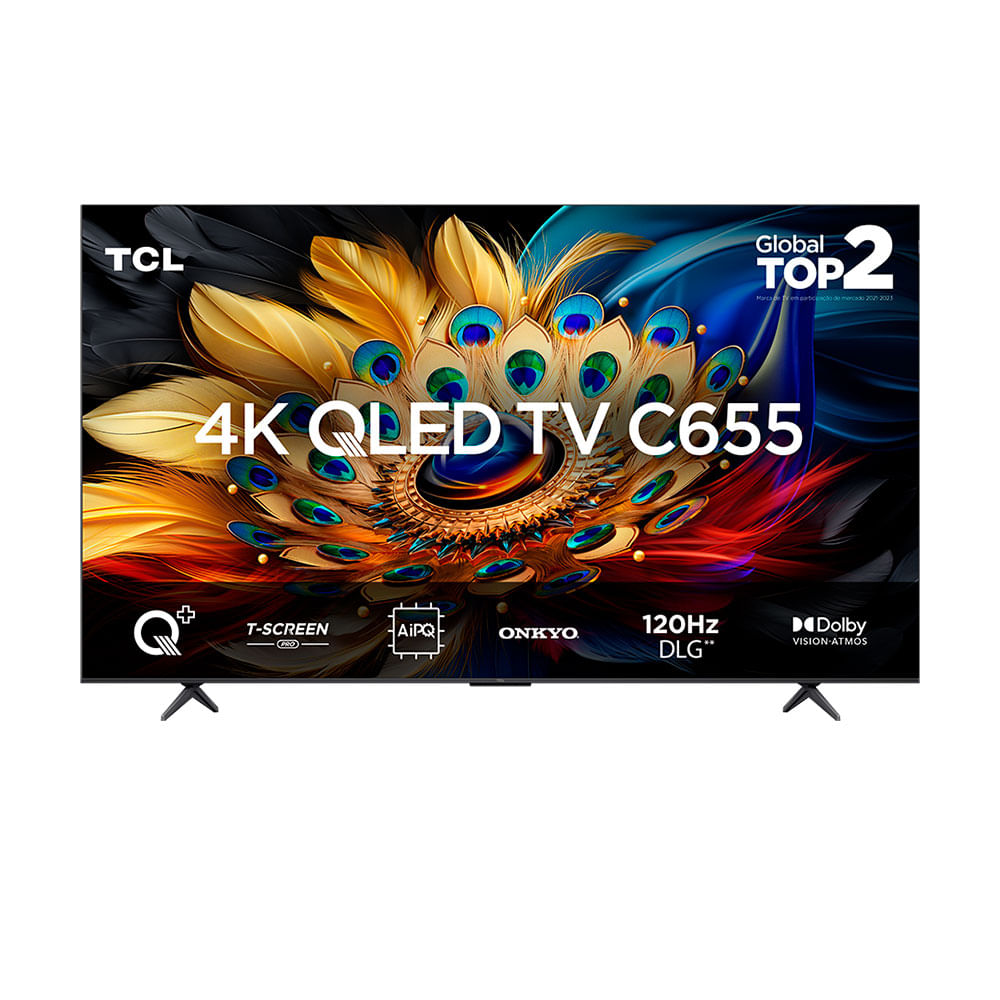 Smart TV QLED 4K UHD 65" TCL C655, Google TV, com Wi-Fi Dual Band ...