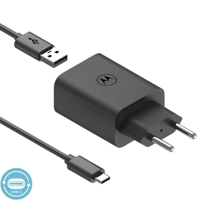 Carregador De Parede Motorola TurboPower 33W Com Cabo USB-C | Preto DF - 284093