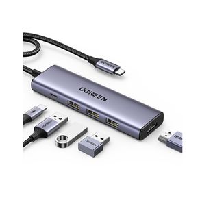 Adaptador Ugreen, USB-C para 3x USB 3.0, HDMI e USB-C PD-CM511-15596 DF - 582948