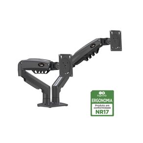 Suporte ELG F160N 17'' a 35'' Pistão a Gás Para 2 Monitores | Preto GO - 283256