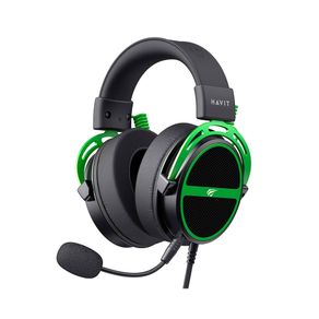 Headset Gamer Havit H2030E, com Microfone Destacável, Som Imersivo e Compatível com PS4, PS5 e Xbox | Preto/Verde DF - 285117