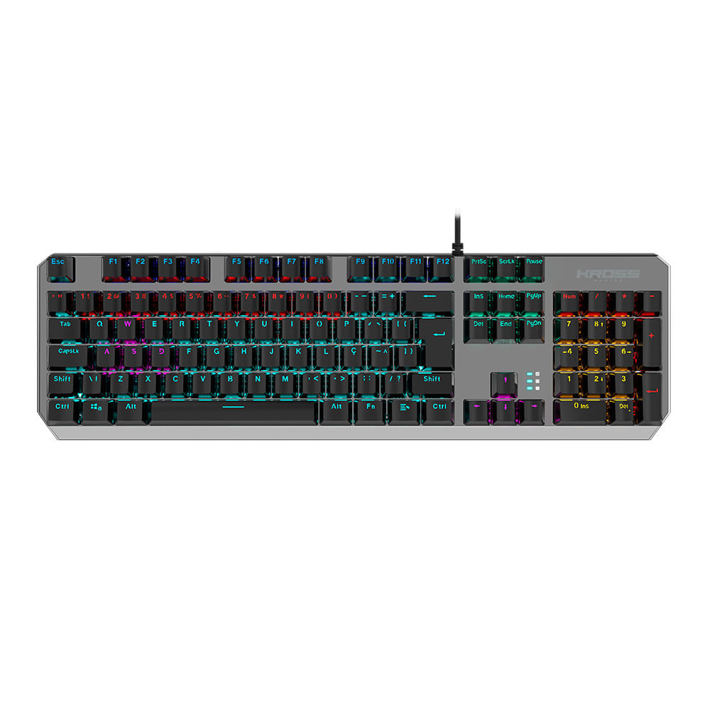 Teclado Gamer Mecânico Kross Elegance Randgrid Rainbow Switch Azul