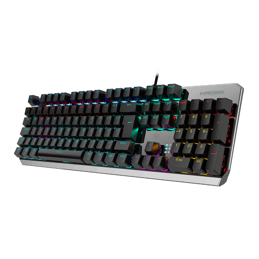 Teclado Gamer Mecânico Kross Elegance Randgrid Rainbow Switch Azul