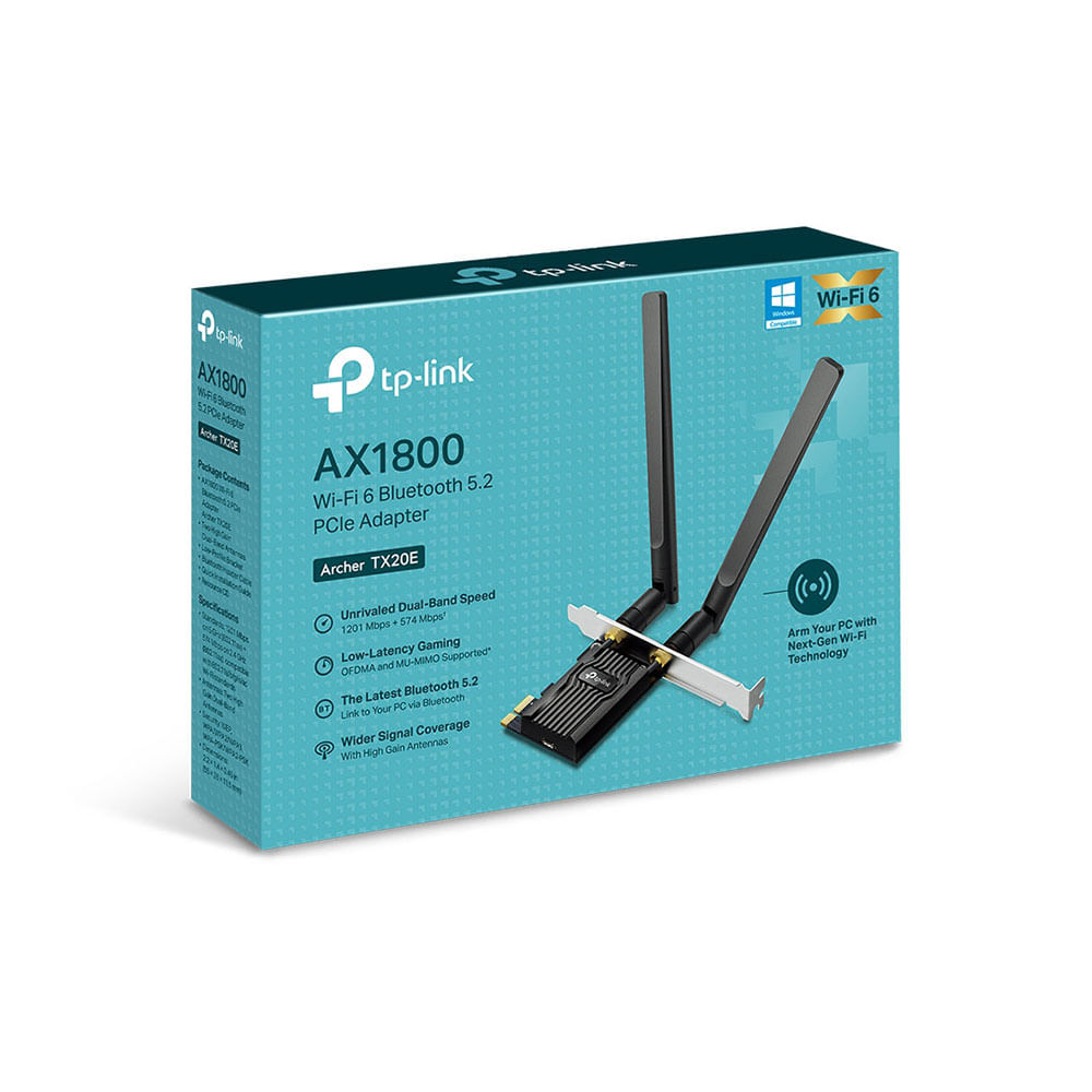 Adaptador TP-Link Archer TX20E AX1800, USB, Wireless PCIe