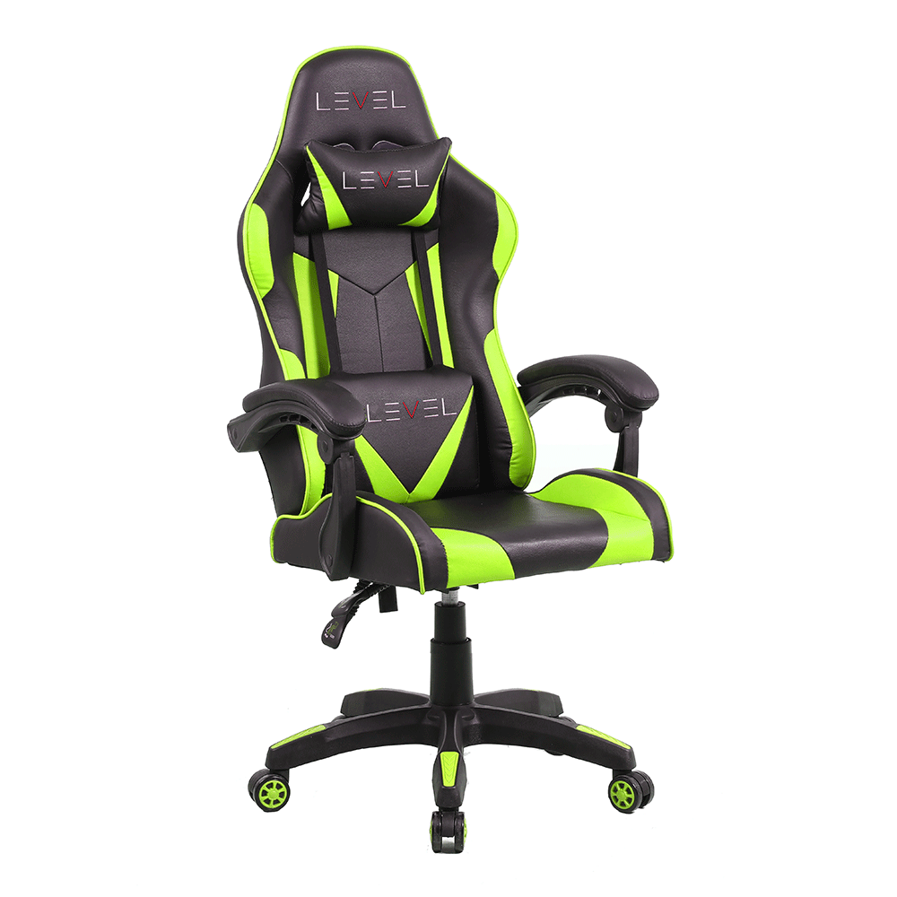 Cadeira Gamer Level LV-C01DN | Preto/Verde - Fujioka Distribuidor