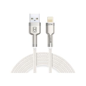 Cabo Auxiliar Hrebos USB-A para Lightning, Turbo Metal Waves - CB-251I Branco DF - 284072 Cabo Auxiliar Hrebos USB-A para Lightning, Turbo Metal Waves - CB-251I Branco DF - 284072