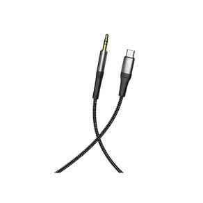Cabo Auxiliar Hrebos USB-C para P2 - CB-701C Preto / Chumbo DF - 284097 Cabo Auxiliar Hrebos USB-C para P2 - CB-701C Preto / Chumbo DF - 284097