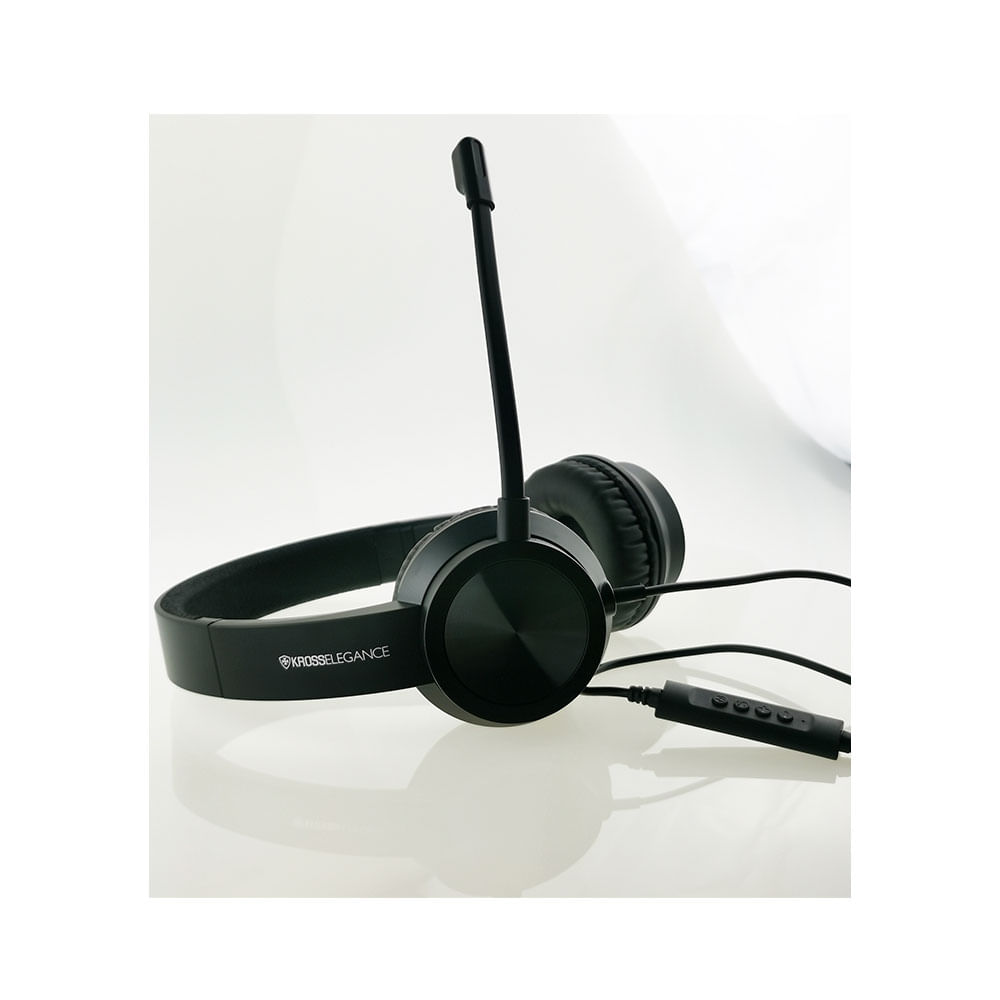 Headset Kross USB para Call Center, Microfone com cancelamento de