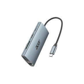 Adaptador ACER USB-C/HDMI/VGA/RJ45/PD ODK390, para carregamento e sincronização de dados, com velocidade de 5 Gbps, fornecimento de energia até GO - 582990