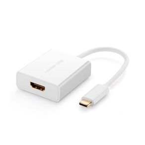 Adaptador Ugreen F 40273, 20CM, 4K com até 3.840 x 2.160 30Hz, Full HD 1.080p, Entrada USB-C Macho-Saída HDMI | Branco GO - 582996