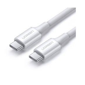Cabo Ugreen USB-C/C 5A 100W US300, 2M, Conexão USB-C 2.0 Macho para USB-C 2.0 Macho, Protocolo Suportado PD | Branco GO - 284113