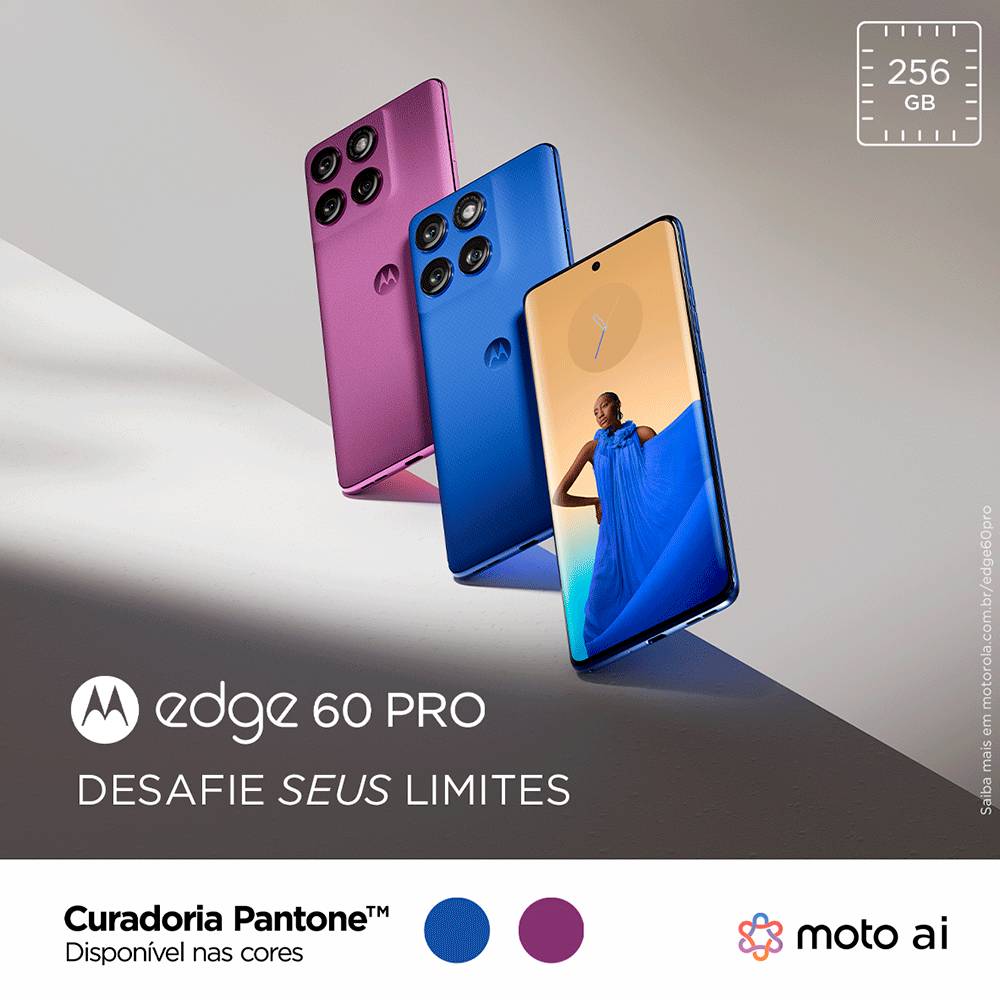 Smartphone Motorola Edge 60 PRO, 5G, 256GB, Tela 6,7