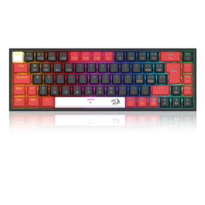 Teclado Mecânico Gamer Redragon Castor Pro RGB, ABNT2, Switch Marrom, Wireless, Bluetooth, USB-C  K631RGB-PRO-BRW DF - 583002