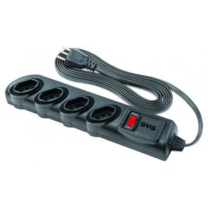 Filtro de Linha SMS Bivolt 4 Tomadas 3 Metros 0062329 | Preto GO - 268119 Filtro de Linha SMS Bivolt 4 Tomadas 3 Metros 0062329 | Preto GO - 268119