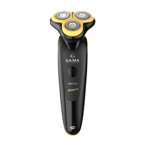 Barbeador GAMA 3 Lâminas GSH1525, Com e Sem fio, Tecnologia Double Track System com 2 anéis de corte por Lâmina e Trimmer aparador Amarelo/Preto GO - 691754