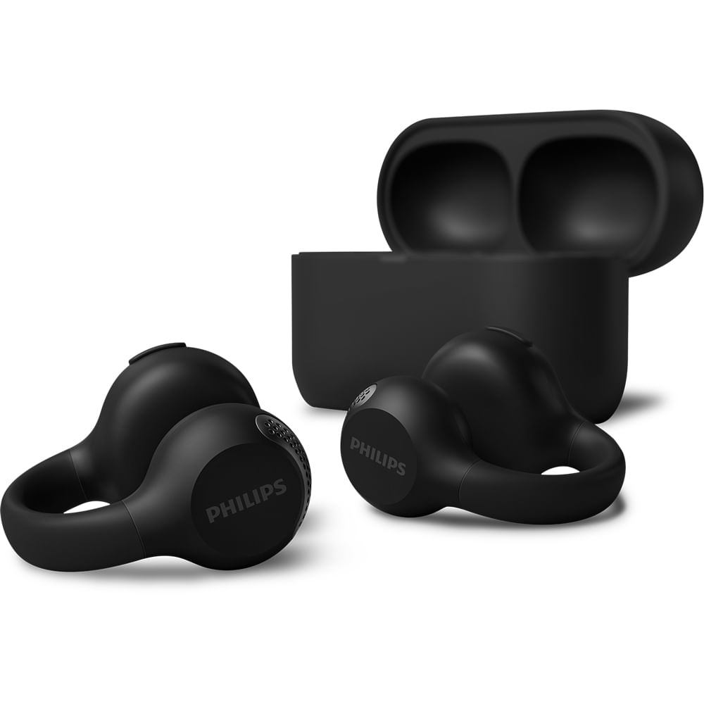 Fone de Ouvido Ear Clip TWS Philips TAQ2000BK, Drivers de 12mm