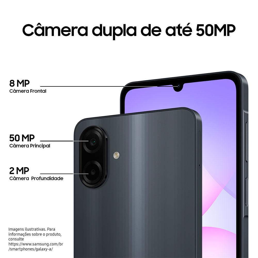 Samsung Galaxy A07, 128GB, 4GB RAM + RAM Plus até 4GB, Câmera