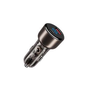 Carregador Veicular Hrebos Carro, Display Led, USB + Tipo-C, 48W, Turbo - CRV-501 DF - 283266 Carregador Veicular Hrebos Carro, Display Led, USB + Tipo-C, 48W, Turbo - CRV-501 DF - 283266