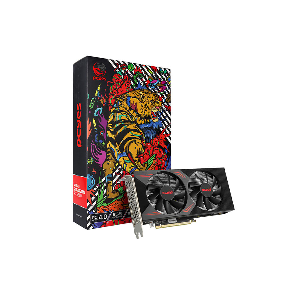 Placa de Vídeo PCYES GX6600 8GB 128 Bits, Graffiti Series