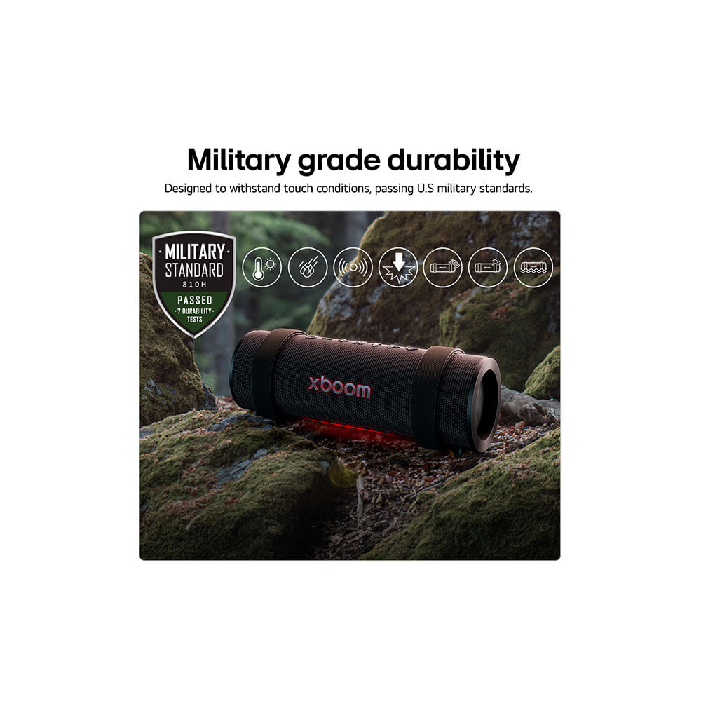 Caixa de Som Bluetooth LG Xboom, Portátil, IP67, Bateria 20hrs e