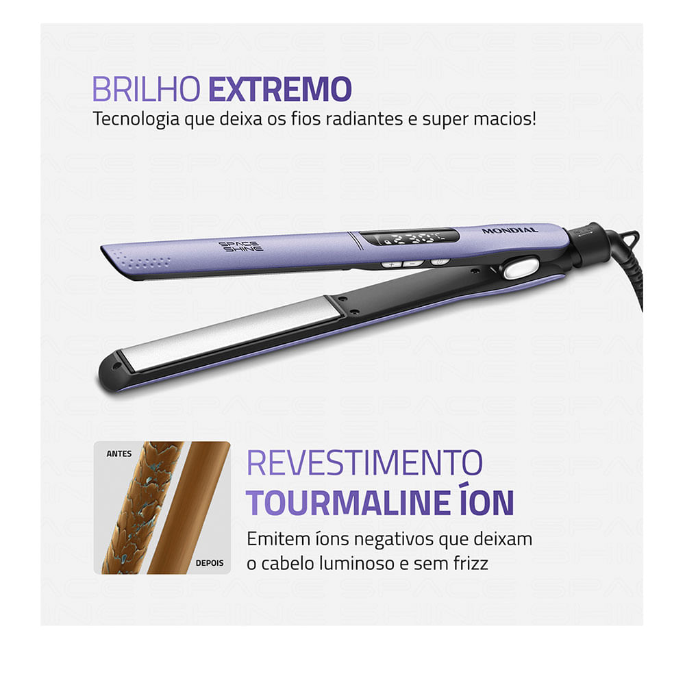 Prancha Alisadora Mondial, 50W - P-26 Bivolt Lilas - Fujioka