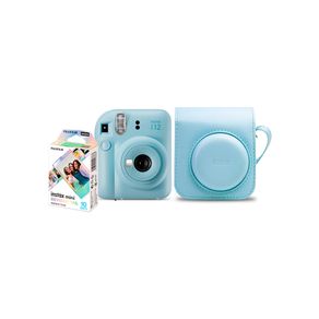 Kit Câmera Instax Mini 12 com pack 10 fotos Mermaid Tail e Bolsa Azul GO - 227265 Kit Câmera Instax Mini 12 com pack 10 fotos Mermaid Tail e Bolsa Azul GO - 227265