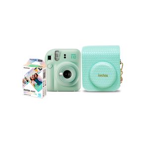 Kit Câmera Instax Mini 12 com pack 10 fotos Mermaid Tail e Bolsa Verde GO - 227269 Kit Câmera Instax Mini 12 com pack 10 fotos Mermaid Tail e Bolsa Verde GO - 227269