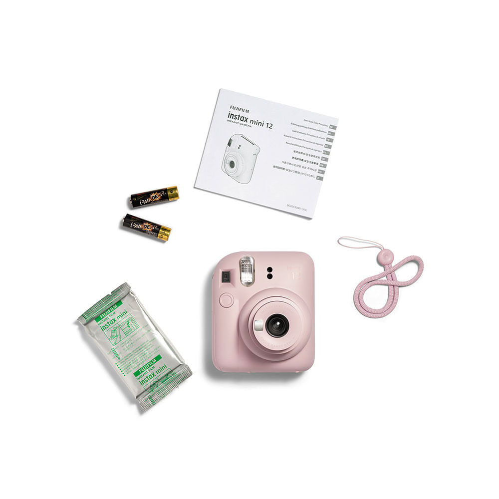 Kit Câmera Instax Mini 12 com pack 10 fotos Mermaid Tail e Bolsa