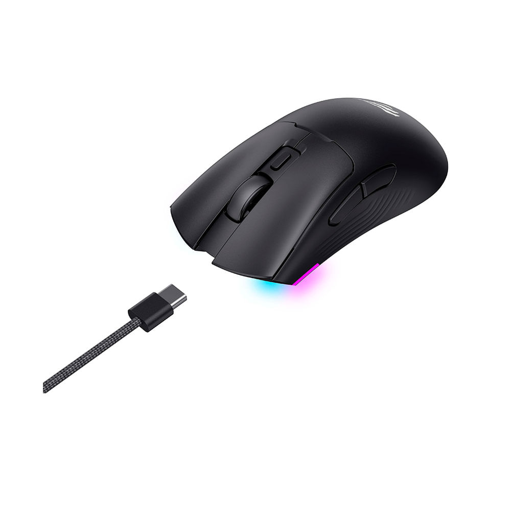 Mouse Gamer Havit MS966S, 10000DPI, Com fio (USB-C) + 2.4G (USB) +