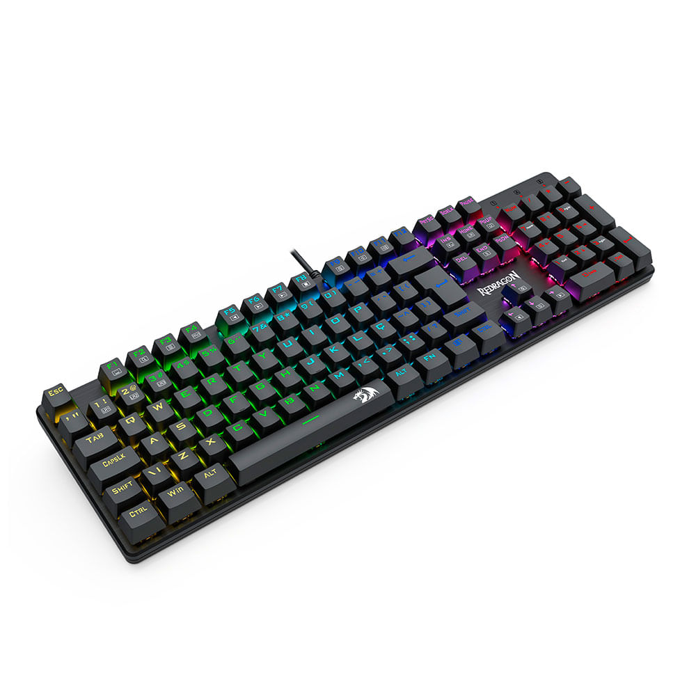 Teclado mecânico Redragon Sindri, Rainbow, Switch Brown - K671 (PT