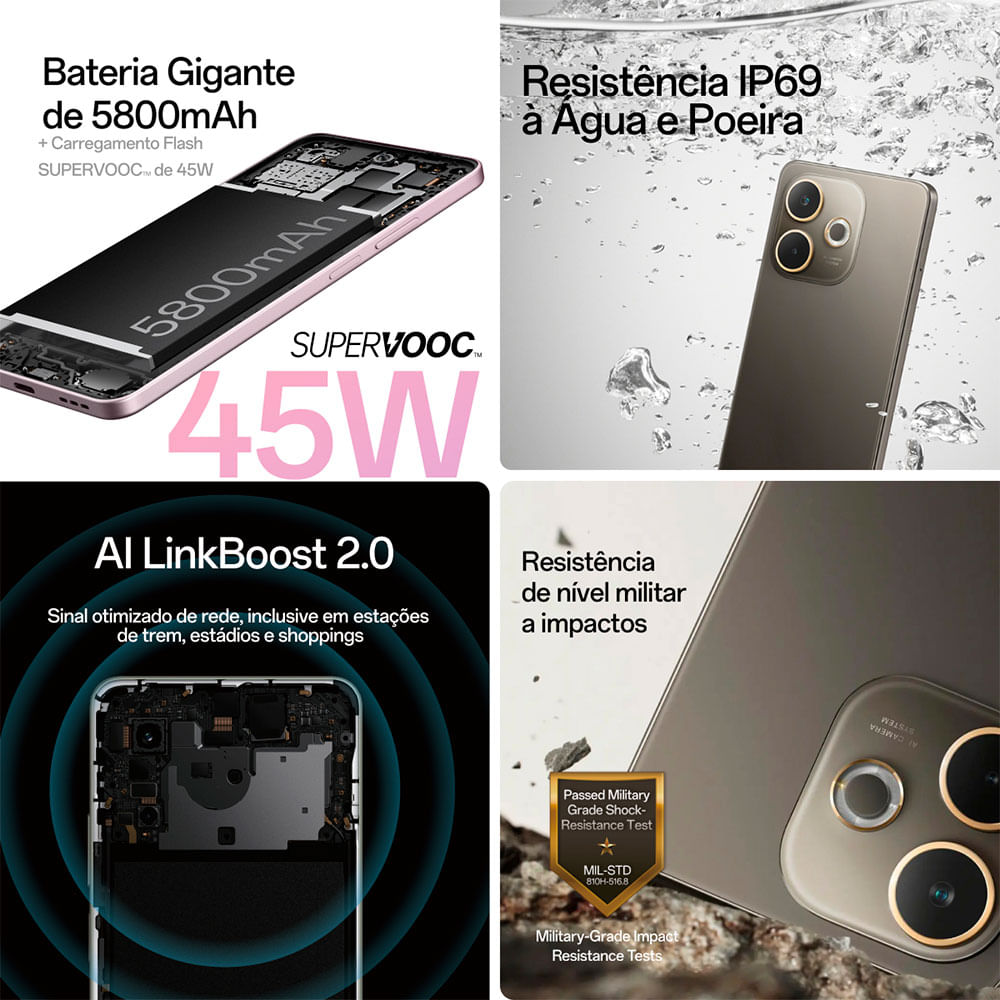 Smartphone OPPO A5 Pro 5G, 256GB, 16GB de RAM (8GB + 8GB Expansão