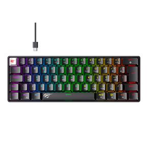 Teclado Mecânico Gamer Havit com Iluminação RGB, USB Tipo-C, ABNT2 - GT-KB11L Vermelho DF - 582979