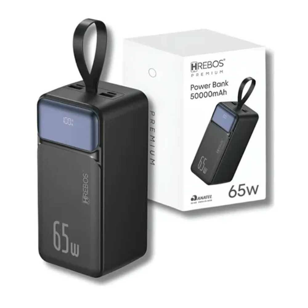 Carregador Power Bank Hrebos Premium PB-960, Saídas USB e USB-C