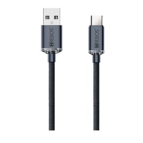 Cabo Hrebos USB-A para Type-C, Luxury Acrylic - CB-209c Grafite DF - 284144 Cabo Hrebos USB-A para Type-C, Luxury Acrylic - CB-209c Grafite DF - 284144