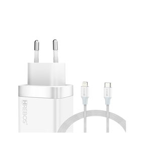 Carregador Premium Hrebos CRG-500i, com cabo USB-C para Lightning, Potência de 25W com Power Delivery (PD)para Recarga Ultrarrápida de Branco DF - 284132 Carregador Premium Hrebos CRG-500i, com cabo USB-C para Lightning, Potência de 25W com Power Delivery (PD)para Recarga Ultrarrápida de Branco DF - 284132