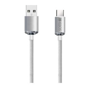 Cabo Hrebos USB-A para Type-C, Luxury Acrylic - CB-209c Branco DF - 284147 Cabo Hrebos USB-A para Type-C, Luxury Acrylic - CB-209c Branco DF - 284147