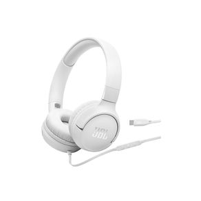 Headphone JBL Tune 520C, Som JBL Pure Bass, Áudio Hi-Res Digital, Conexão USB-C Plug & Play, Ultra Leve, Controle Remoto com 3 Presets de EQ White DF - 285193