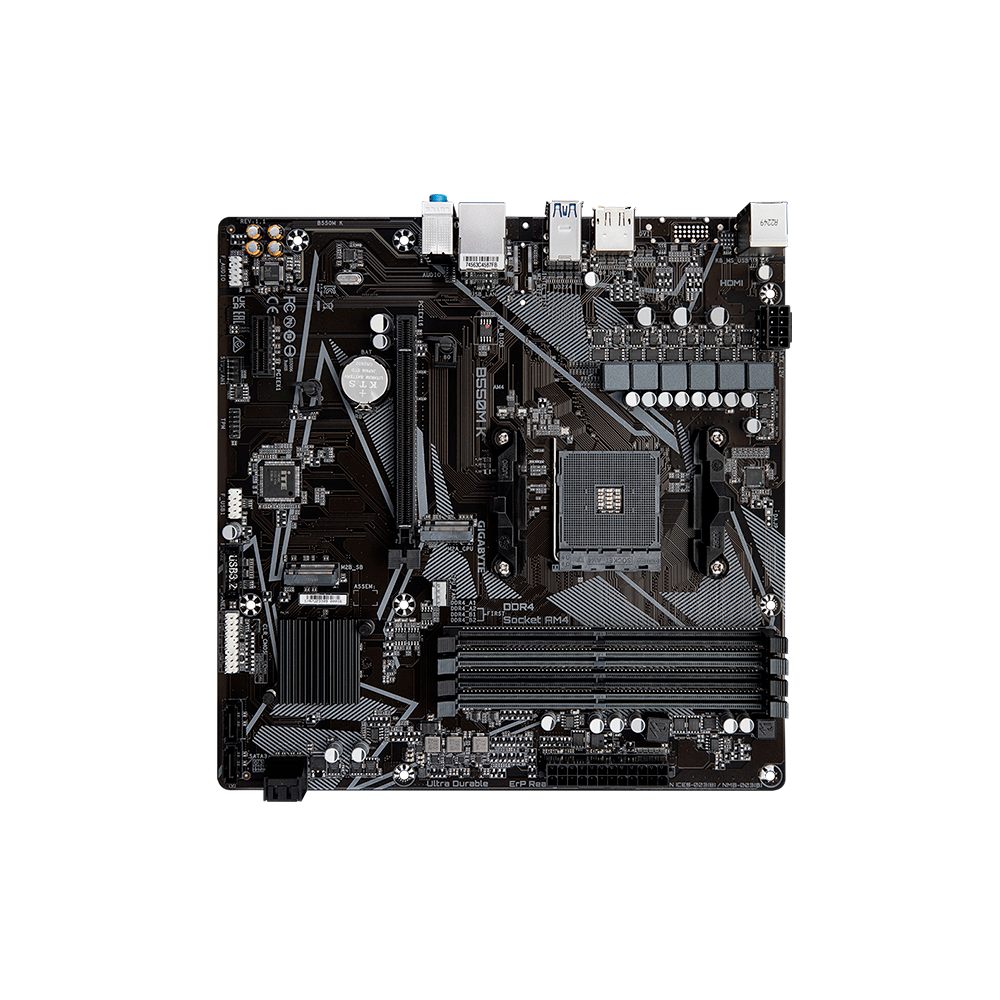 Placa Mãe Gigabyte B550M K, AMD AM4, Chipset B550, Micro ATX, DDR4