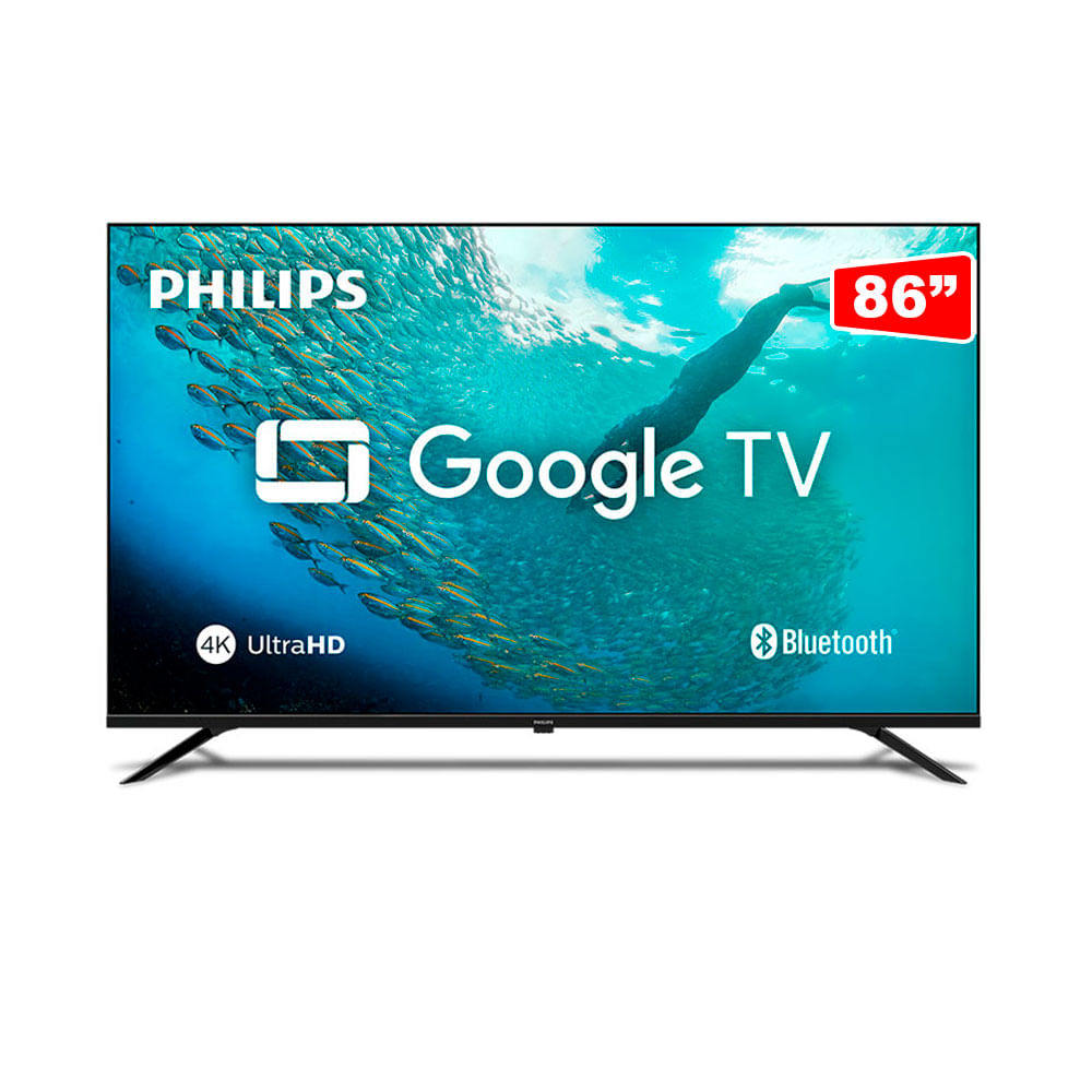 TV LED 4K 86 PHILIPS 86PUG7019 GOOGLE Bivolt Preta Mate - Fujioka