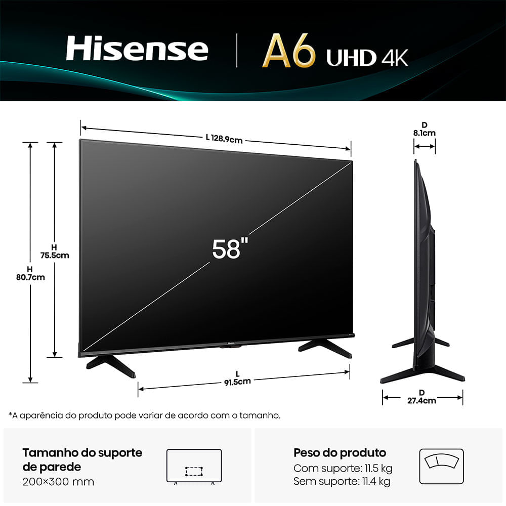 Smart TV Hisense 4K 58