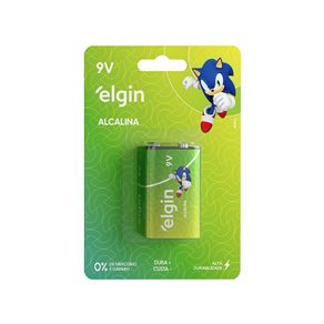 Bateria Elgin Alcalina 6LR61 9V - Unidade DF - 26431