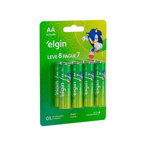 Pilha Elgin Alcalina LR06 AA | 8 Unidades DF - 272625