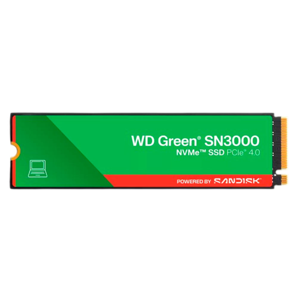 SSD WD NVME GREEN, Leitura 5000 MB/s e Gravação 4100 MB/s