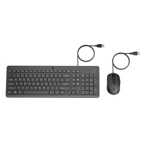 Combo Teclado e Mouse HP 150 com Fio, 1600 DPI, Conexão USB A, Teclas Silenciosas Preto DF - 583067
