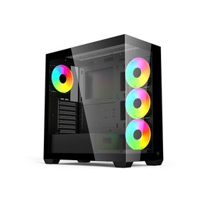 Gabinete Hilevel, Sem Fonte, Com 4 Fan, ATX, ARGB de 12 cm - LV510 | Preto DF - 801578