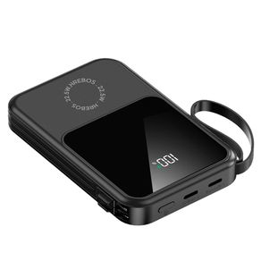 Carregador portátil HREBOS PB-959 10.000mAh, USB-C e Lightning | Preto DF - 284161