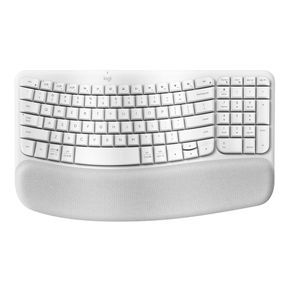 Teclado Logitech WAVE KEYS, sem fio Ergonômico e Compacto Branco DF - 582956