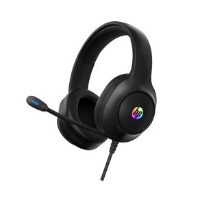Headset Gamer HP DHE-8002 com fio, drivers de 50mm, conexão USB + 3.5mm e iluminação LED RGB Black DF - 285212 Headset Gamer HP DHE-8002 com fio, drivers de 50mm, conexão USB + 3.5mm e iluminação LED RGB Black DF - 285212