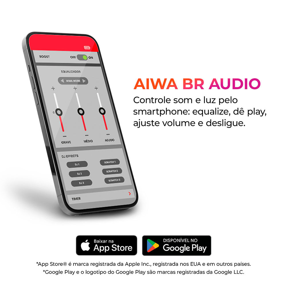 Caixa de Som Bluetooth AIWA AWS-SP-07-B IPX6, Potência de 7W RMS