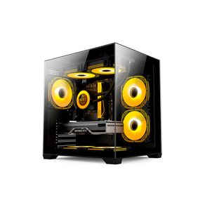 Gabinete Gamer Duex DXGA275BK, Micro-ATX, Mini-ITX, Vidro Temperado, 3 Fans ARGB | Preto DF - 801903